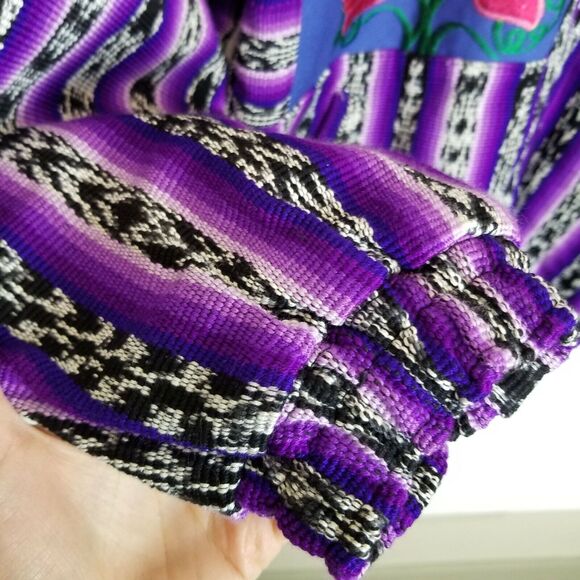 Vtg Jacket Embroidered Floral Southwestern Art to Wear Sz L Full Zip Boho Bomber - Picture 5 of 7